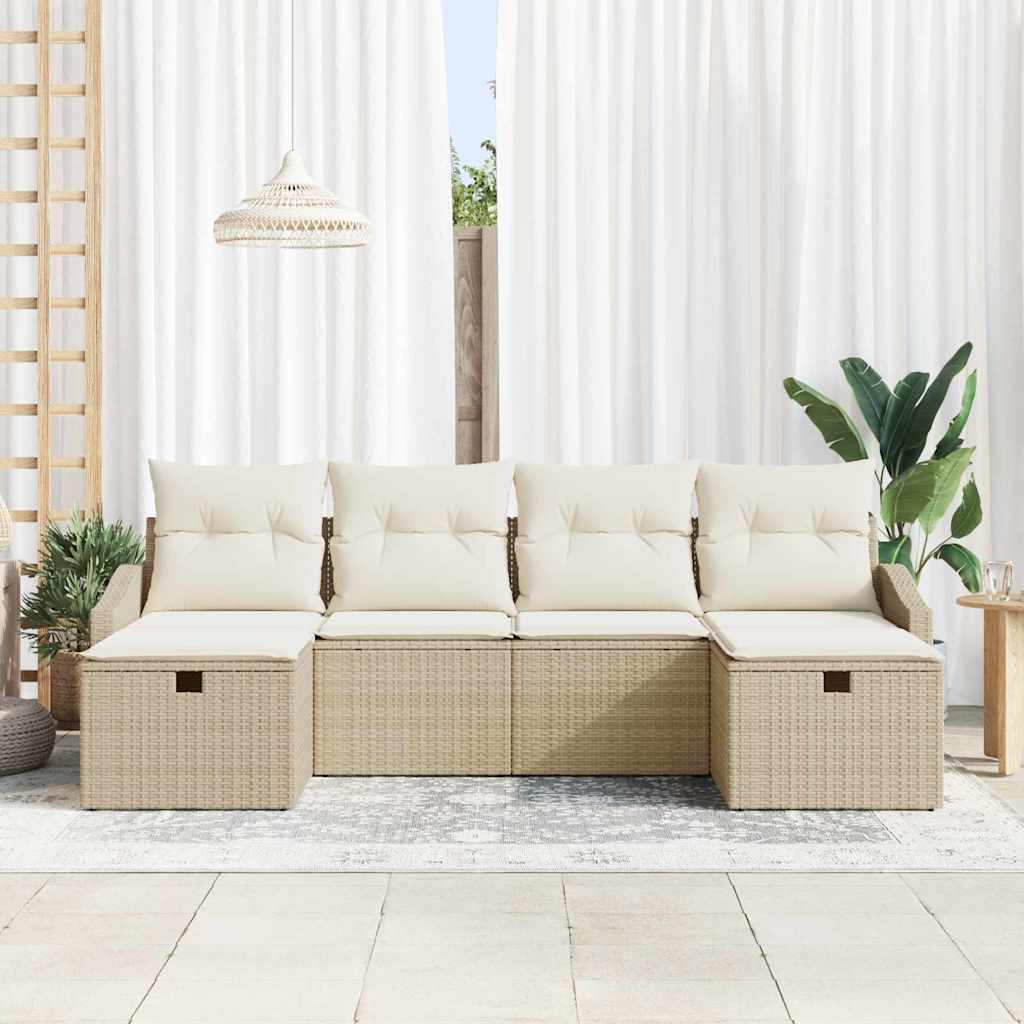 Sofa Set mit Kissen 6 pcs Poly-Rattan