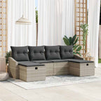 Sofa Set mit Kissen 6 pcs Poly-Rattan