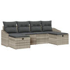 Sofa Set mit Kissen 6 pcs Poly-Rattan