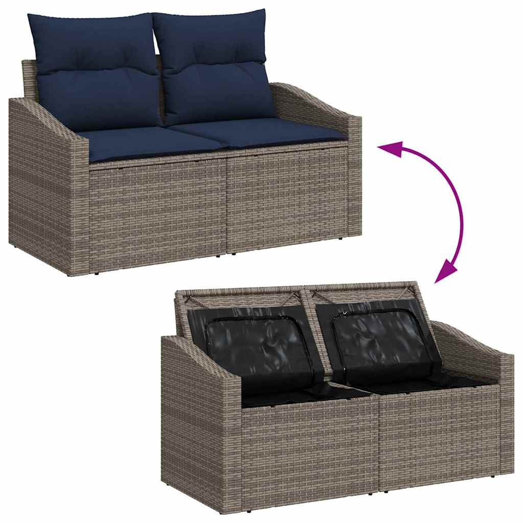 Sofa Set mit Kissen 5 pcs Poly-Rattan