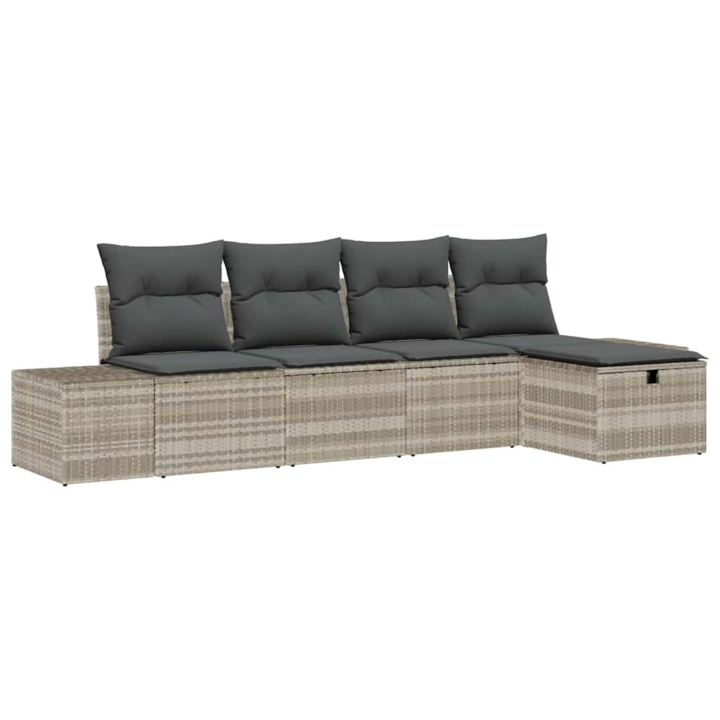 Sofa Set mit Kissen 6 pcs Poly-Rattan
