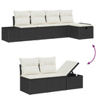 Sofa Set mit Kissen 6 pcs Poly-Rattan