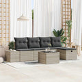 Sofa Set mit Kissen 6 pcs Poly-Rattan