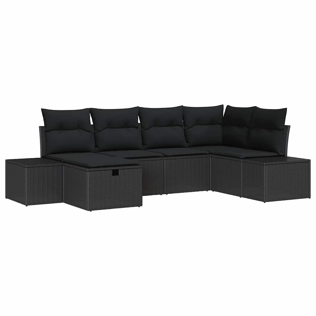 Sofa Set mit Kissen 6 pcs Poly-Rattan