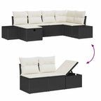 Sofa Set mit Kissen 7 pcs Poly-Rattan