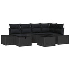 Sofa Set mit Kissen 6 pcs Poly-Rattan