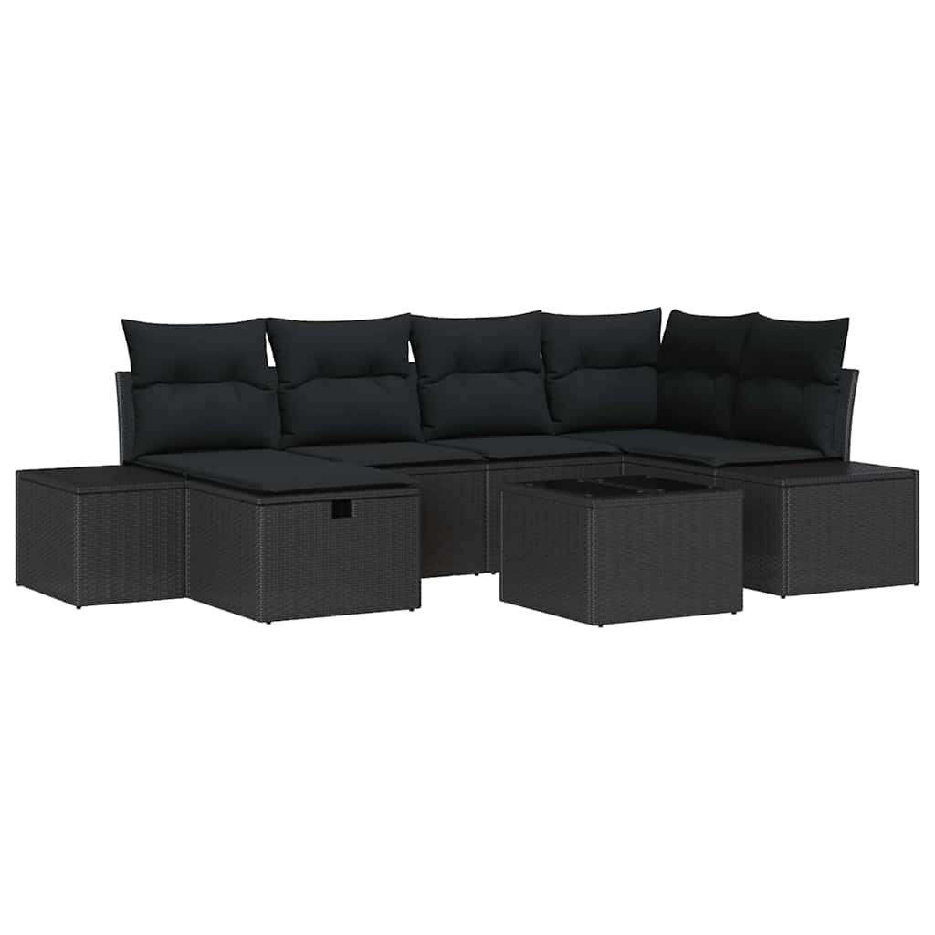 Sofa Set mit Kissen 6 pcs Poly-Rattan