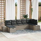 Sofa Set mit Kissen 7 pcs Poly-Rattan