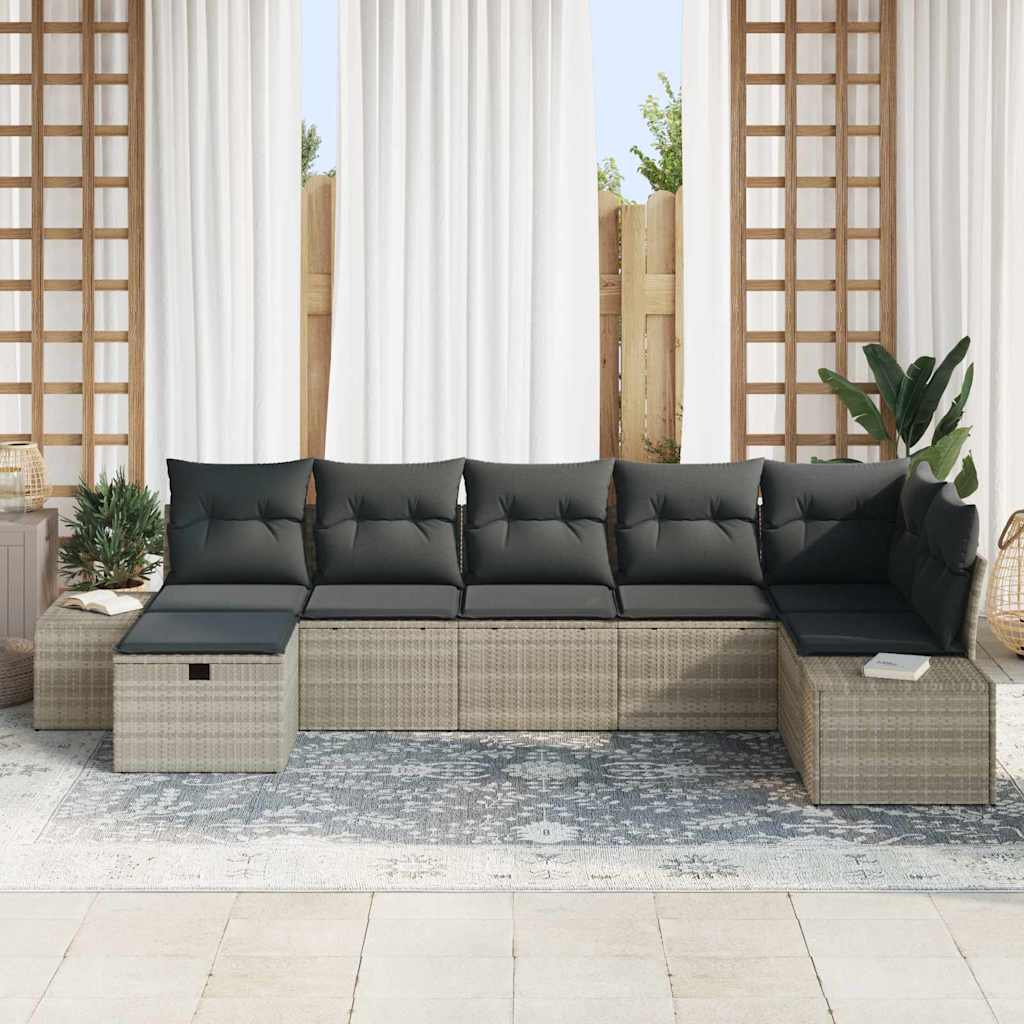 Sofa Set mit Kissen 8 pcs Poly-Rattan