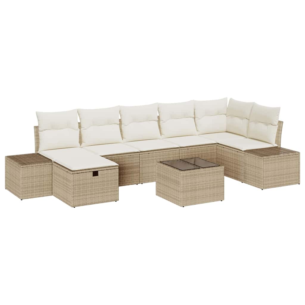 Sofa Set mit Kissen 8 pcs Poly-Rattan