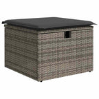 Garten-Sofa-Set mit Kissen 8 pcs Grau Poly Rattan