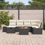 Garten-Sofa-Set 7 pcs Schwarz 55 x 62 x 69 cm Poly Rattan