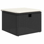 Garten-Sofa-Set mit Kissen 6 pcs Schwarz Poly Rattan