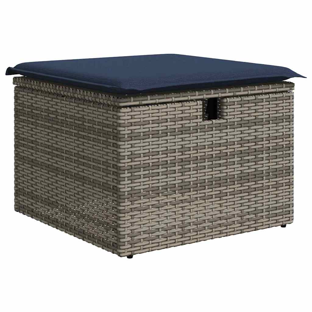 Garten-Sofa-Set 6 pcs Grau Poly-Rattan