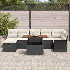 Garten-Sofa-Set 8 pcs Schwarz Poly-Rattan
