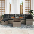 Garten-Sofa-Set 8 pcs Grau Poly-Rattan