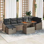 Garten-Sofa-Set 8 pcs Grau Poly-Rattan