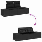 Garten-Sofa-Set 6 pcs Schwarz Poly-Rattan