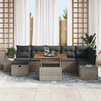 Garten-Sofa-Set 8 pcs Grau Poly-Rattan