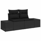 Garten-Sofa-Set 8 pcs Schwarz Poly-Rattan