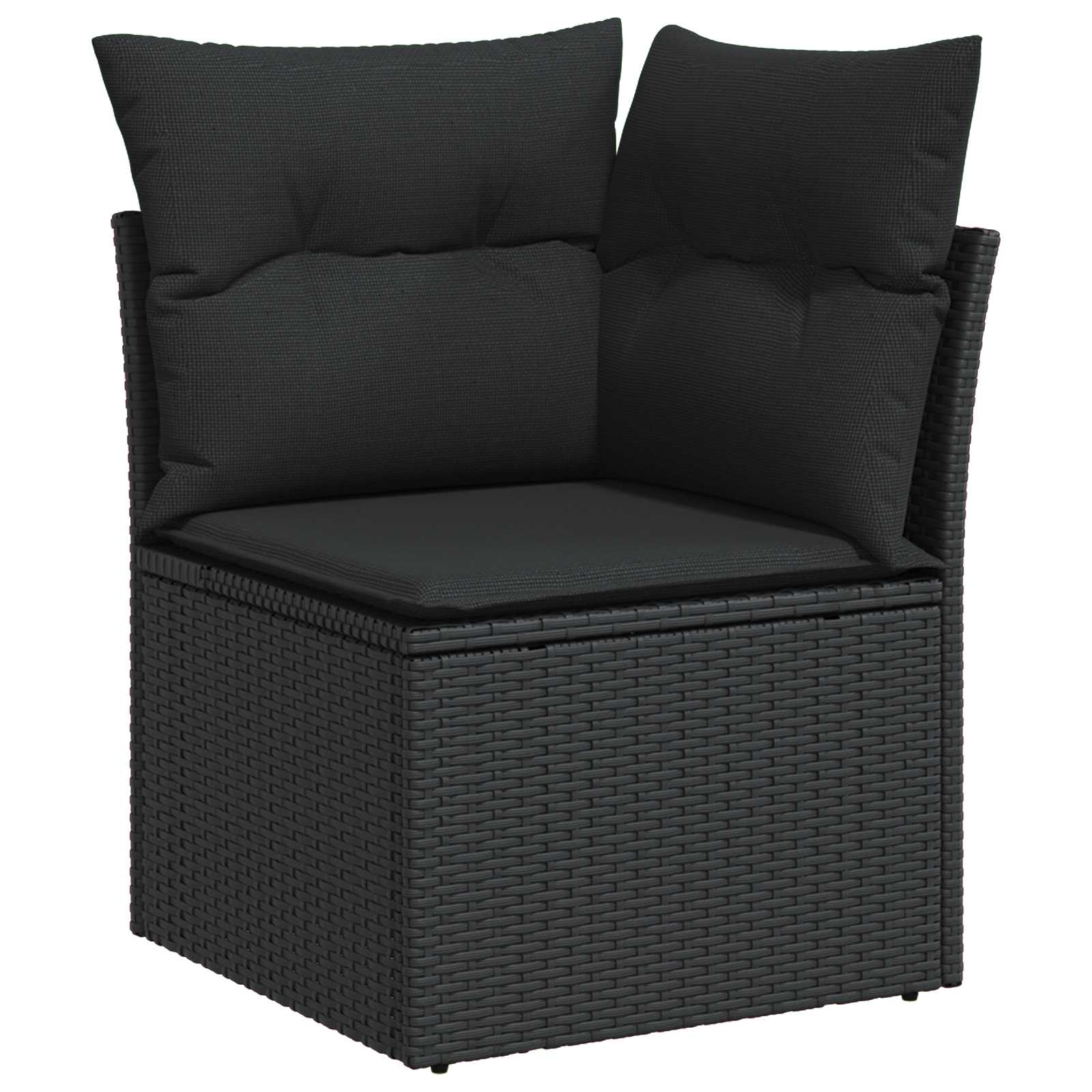 Garten-Sofa-Set 7 pcs Schwarz Poly-Rattan