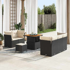 Garten-Sofa-Set 8 pcs Schwarz Poly-Rattan