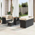 Garten-Sofa-Set 8 pcs Schwarz Poly-Rattan