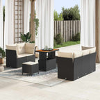 Garten-Sofa-Set 8 pcs Schwarz Poly-Rattan