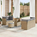 Garten-Sofa-Set 8 pcs Beige Poly-Rattan