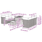 Gartensofa-set mit Kissen 9 pcs Schwarz Poly-Rattan