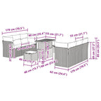 Gartensofa-set mit Kissen 9 pcs Beige Poly-Rattan