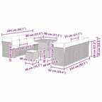 Gartensofa-set 11 pcs Schwarz Poly-Rattan