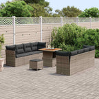 Gartensofa-set 11 pcs Grau Poly-Rattan