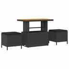 Gartensofa-set 11 pcs Schwarz Poly-Rattan