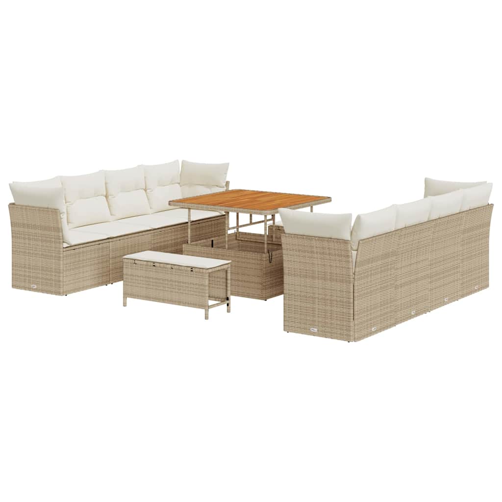 Gartensofa-set 11 pcs Beige Poly-Rattan