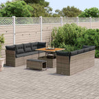 Gartensofa-set 11 pcs Grau Poly-Rattan