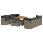 Gartensofa-set 11 pcs Grau Poly-Rattan