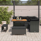 Gartensofa-set 8 pcs Schwarz Poly-Rattan