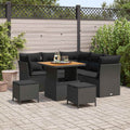 Gartensofa-set 8 pcs Schwarz Poly-Rattan