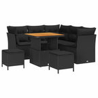 Gartensofa-set 8 pcs Schwarz Poly-Rattan