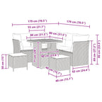 Gartensofa-set 8 pcs Schwarz Poly-Rattan