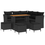 Gartensofa-set 9 pcs Schwarz Poly-Rattan