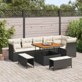 Gartensofa-set 9 pcs Schwarz Poly-Rattan