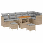 Gartensofa-set 8 pcs Beige Poly-Rattan