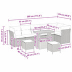 Gartensofa-set 8 pcs Beige Poly-Rattan