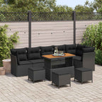 Gartensofa-set 10 pcs Schwarz Poly-Rattan