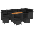 Gartensofa-set 10 pcs Schwarz Poly-Rattan