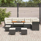 Gartensofa-set 10 pcs Schwarz Poly-Rattan