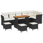 Gartensofa-set 10 pcs Schwarz Poly-Rattan