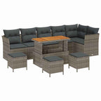Gartensofa-set 10 pcs Grau Poly-Rattan